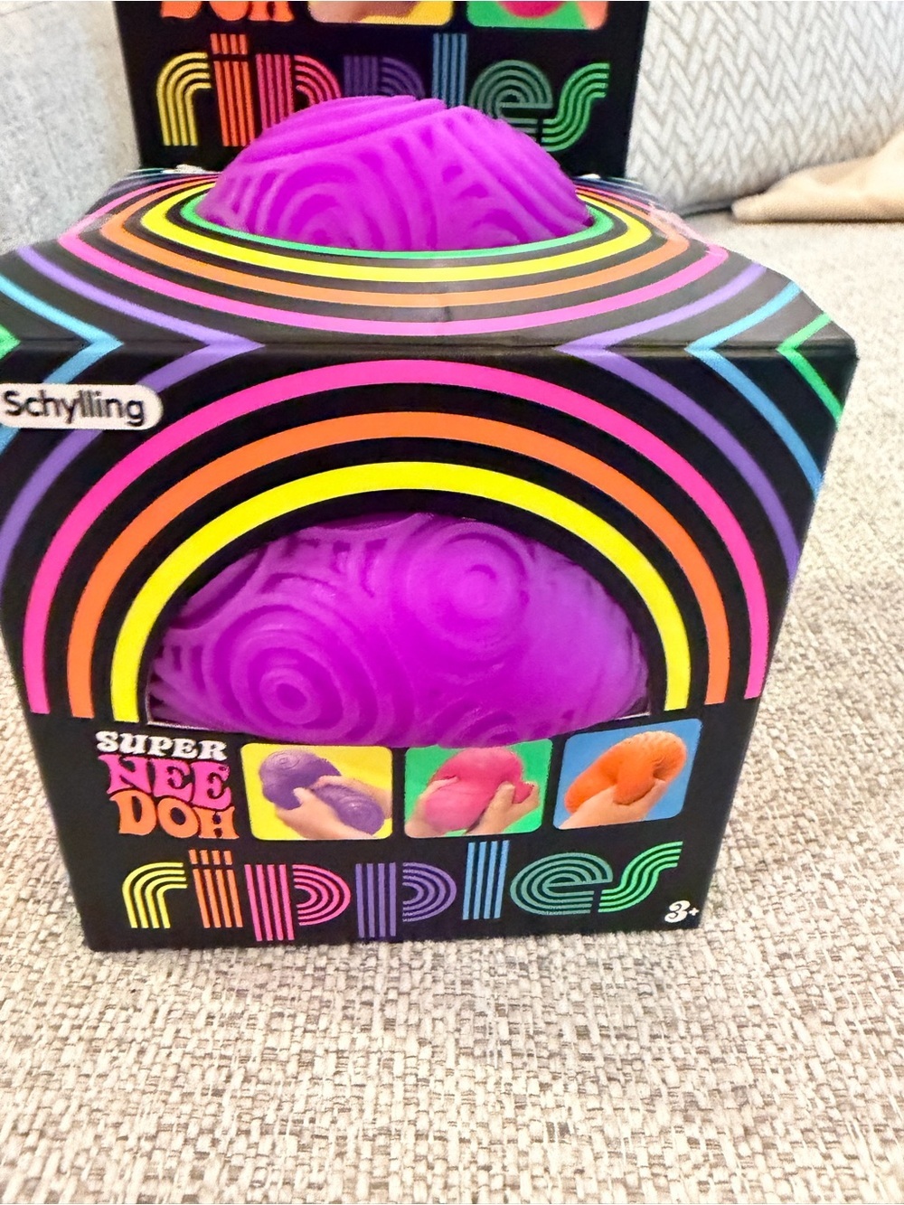 Rare Super NeeDoh Ripples XL Giant Sensory Squishy Fidget Ball Purple NIB - Picture 3 of 12
